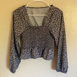Floral smock crop top